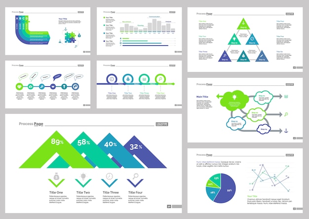 Eight Business Slide Templates Set