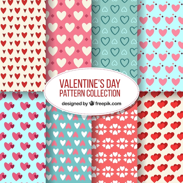 Free vector eight creative valentines day patterns