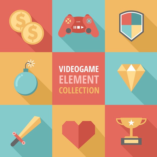 Eight flat elements for video games