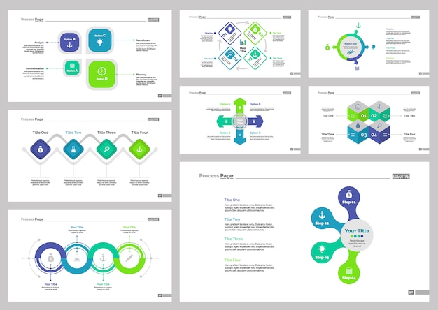 Eight Management Slide Templates Set