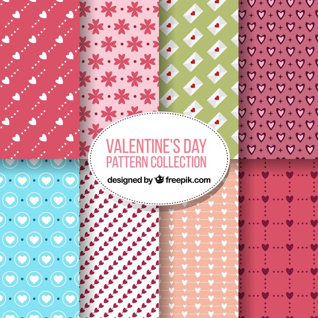 Eight valentines day patterns