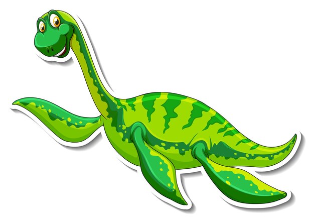 Elasmosaurus dinosaur cartoon character sticker