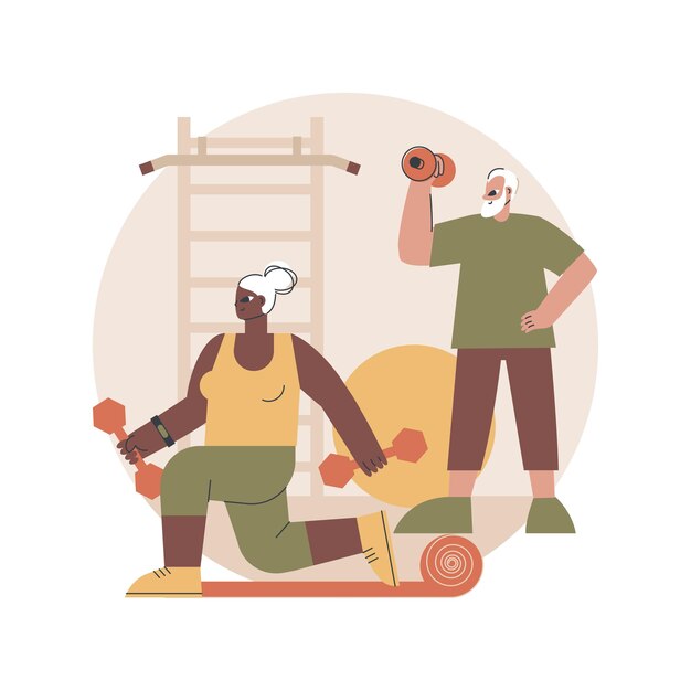 Elder fitness abstract illustration