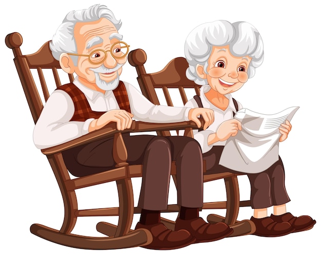 Free Vector elderly couple enjoying time together