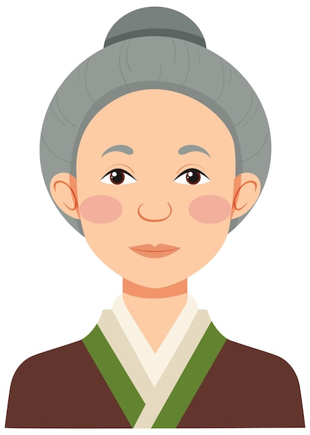 Free Vector elderly woman in traditional attire