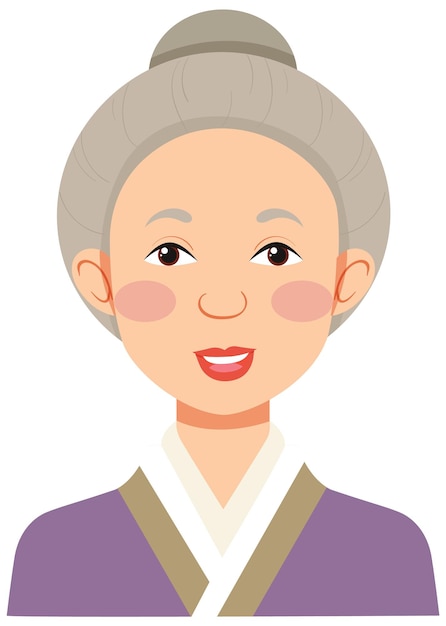 Free Vector elderly woman in traditional attire