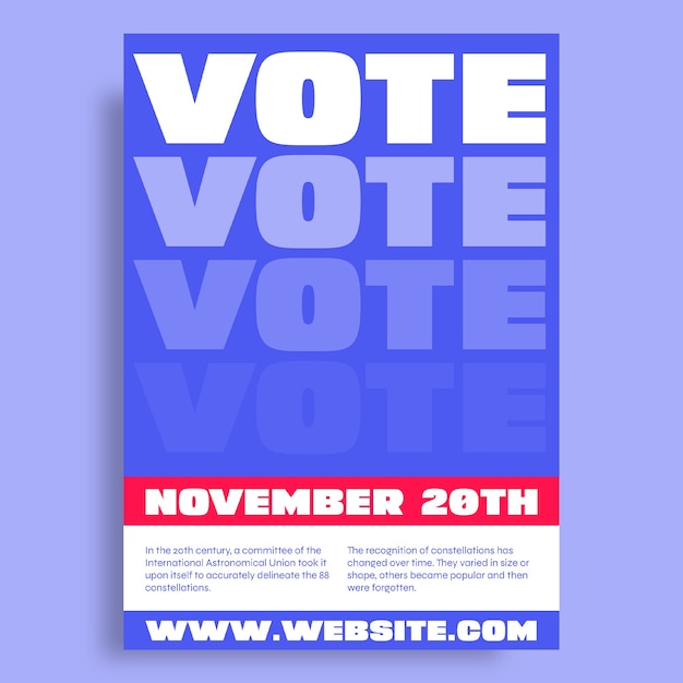 Free vector election poster design template