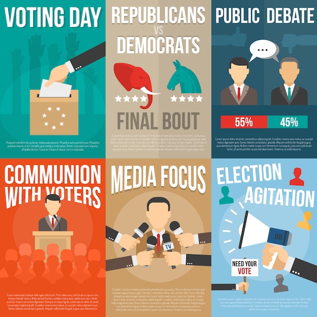 Free Vector election poster set