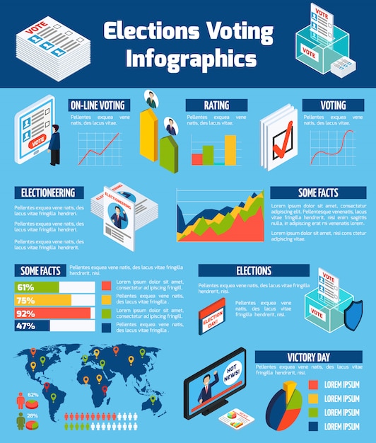 Elections And Voting Isometric Infographics