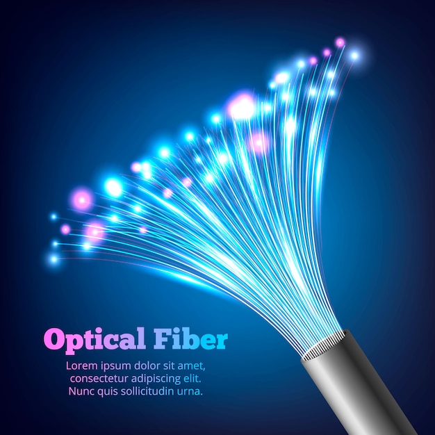 Electric Cables Optic Fibers Realistic Composition