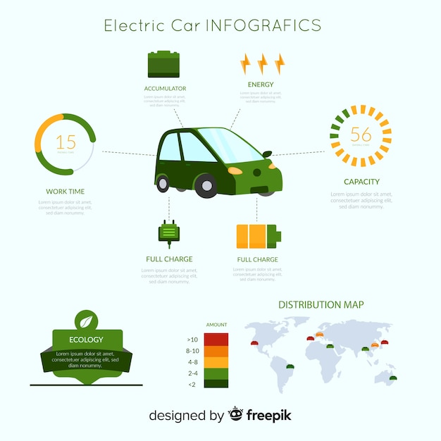 Free Vector electric car infographic