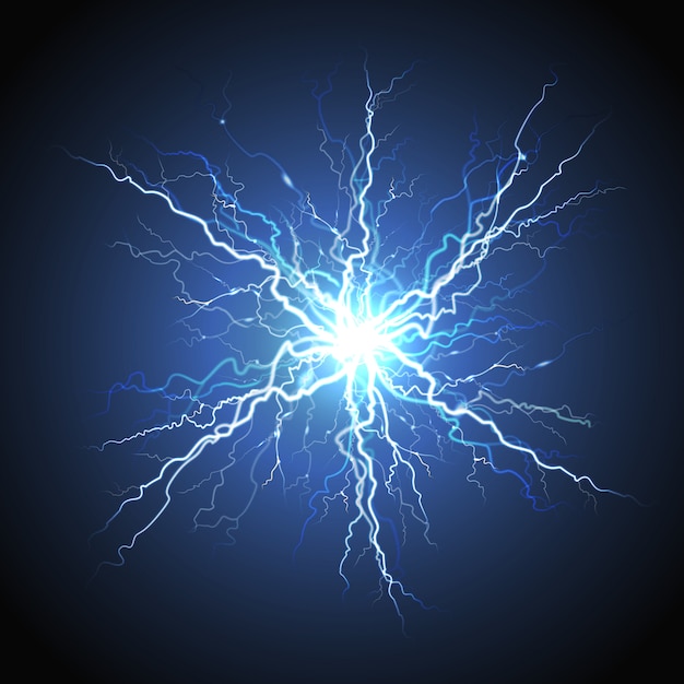 Electric Lightning Starburst Realistic Image 