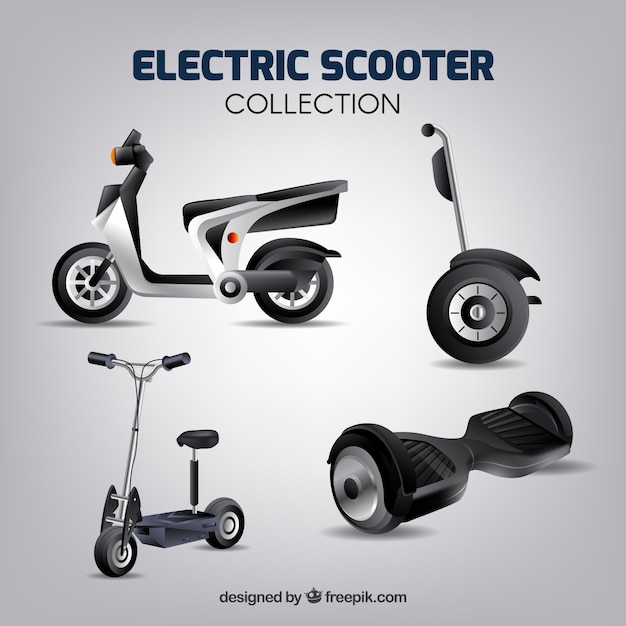 Free Vector electric scooters with realistic style