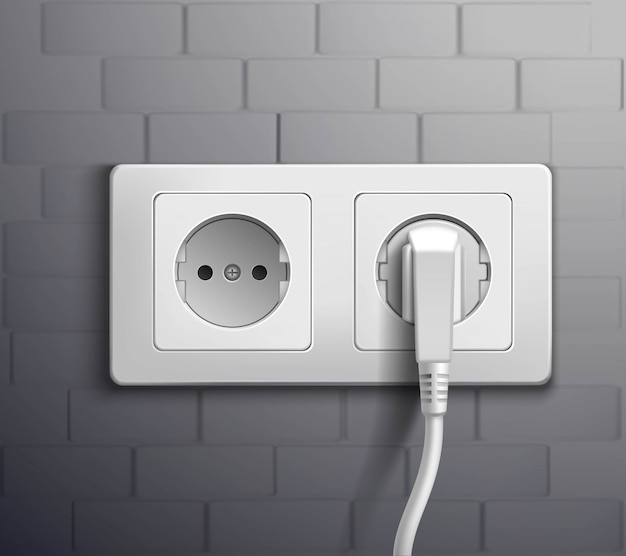 Free vector electric socket cabel plugged