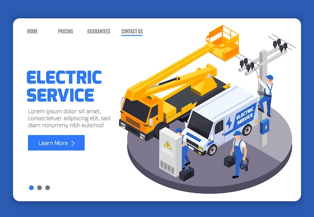 Electrici service landing page template