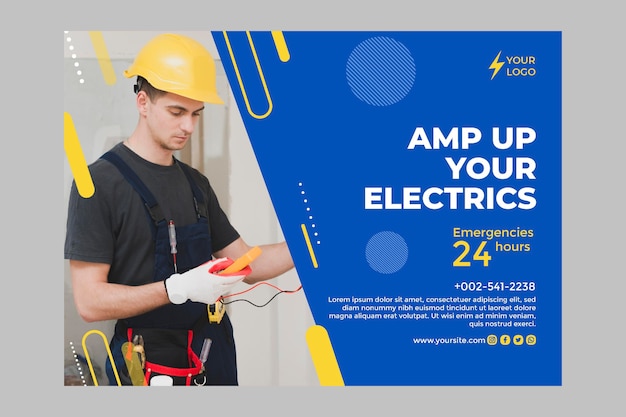 Free Vector electrician banner template