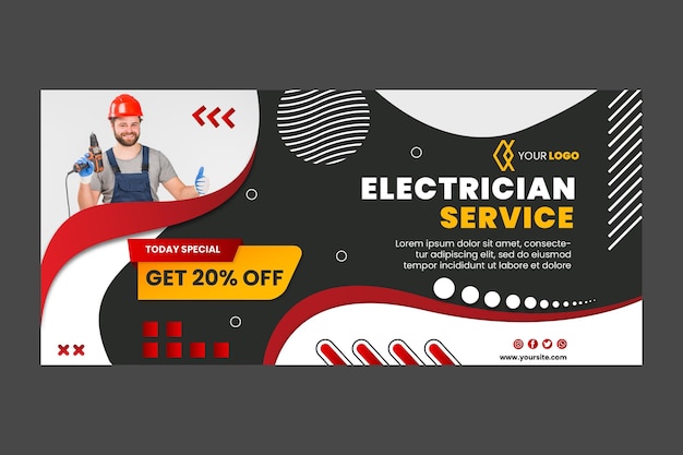 Free Vector electrician banner template