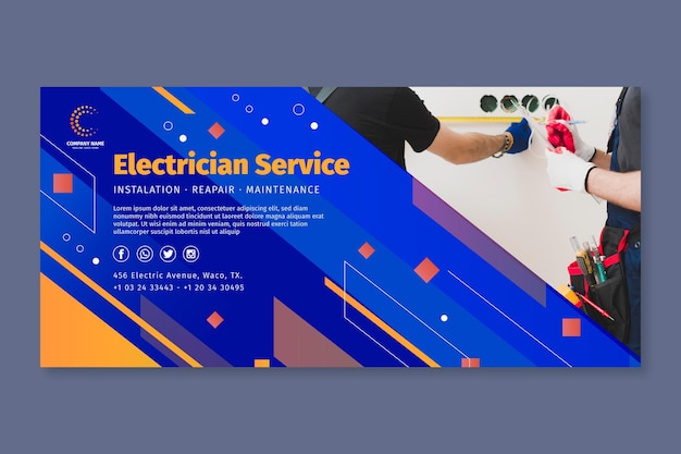 Electrician banner  template