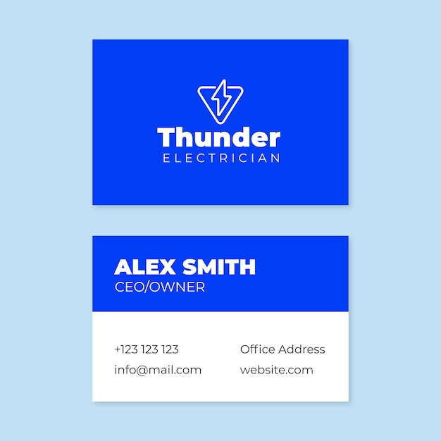 Electrician business card template design