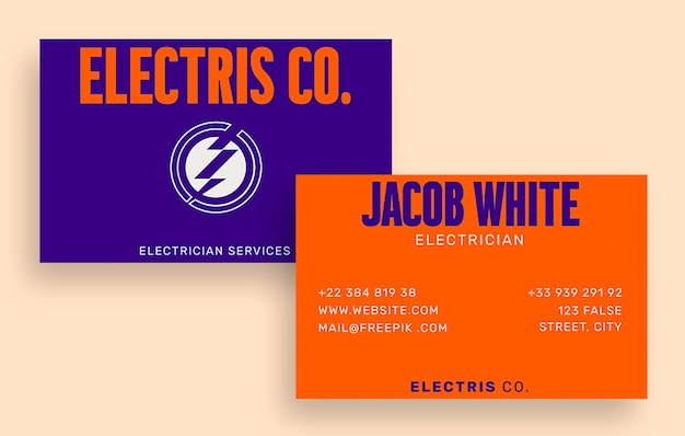 Electrician business card template design