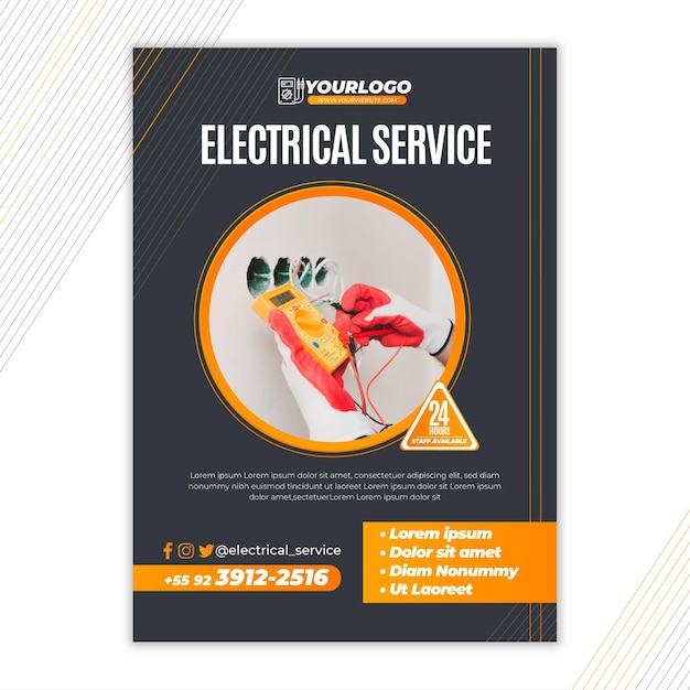 Electrician flyer vertical template