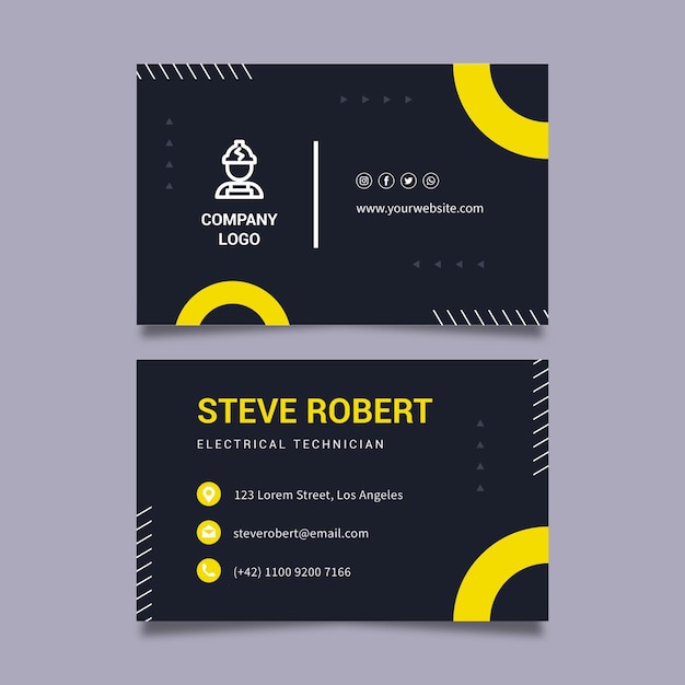 Electrician horizontal business card