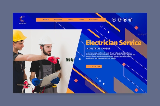 Electrician landing page template