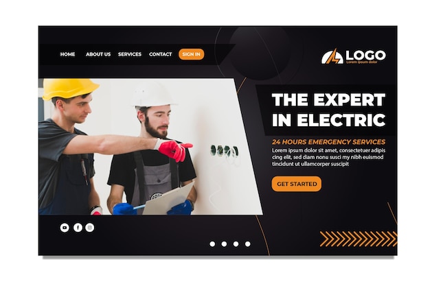 Electrician landing page template