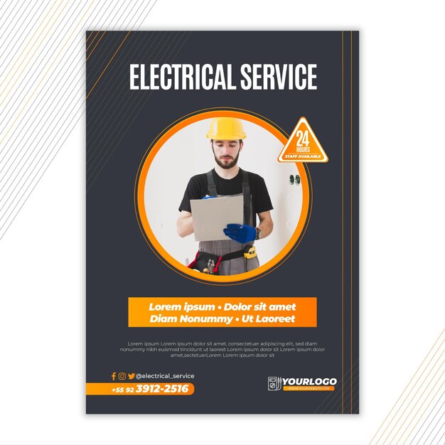 Electrician poster template