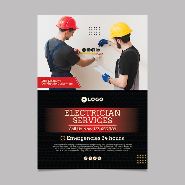 Electrician poster template