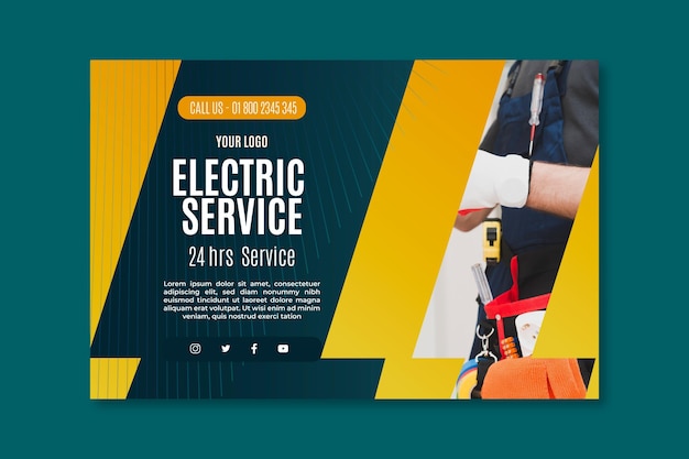 Free Vector electrician service banner template