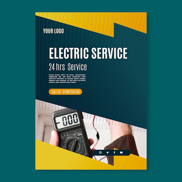 Electrician service poster template