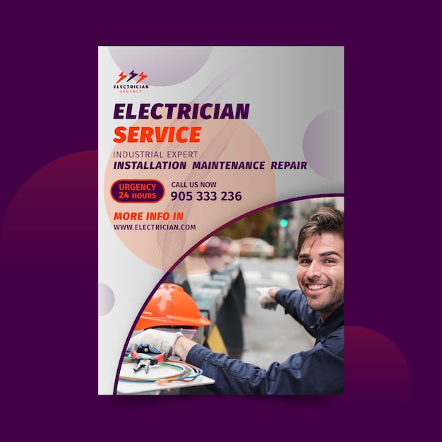 Electrician vertical flyer template