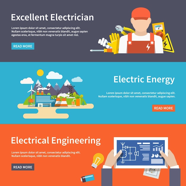 Electricity Banner Set