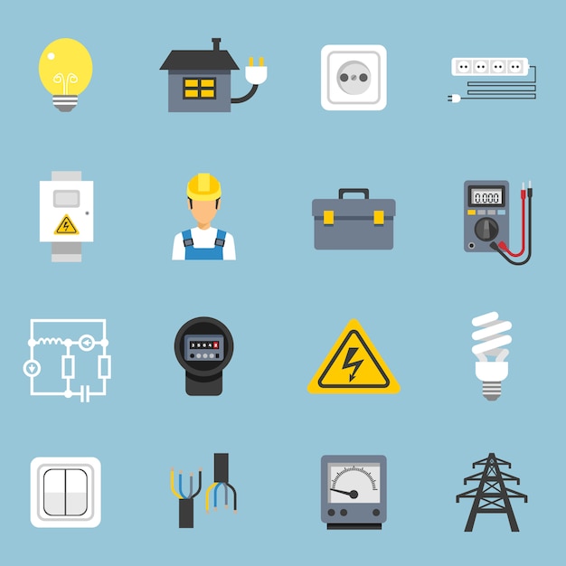 Electricity Icons Set