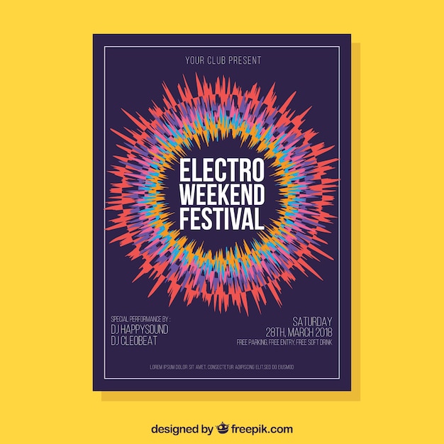 Electro music festival flyer