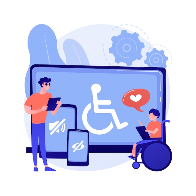 Free Vector electronic accessibility abstract concept vector illustration. accessibility to websites, electronic device for disabled people, communication technology, adjustable web pages abstract metaphor.