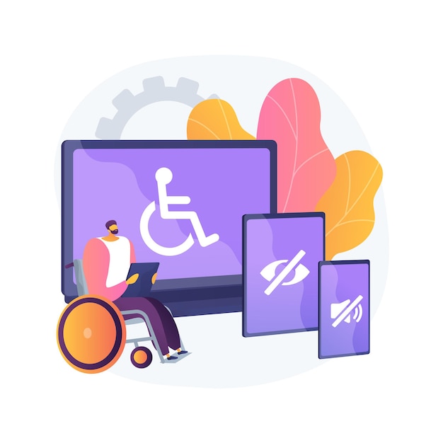 Free vector electronic accessibility abstract concept vector illustration. accessibility to websites, electronic device for disabled people, communication technology, adjustable web pages abstract metaphor.