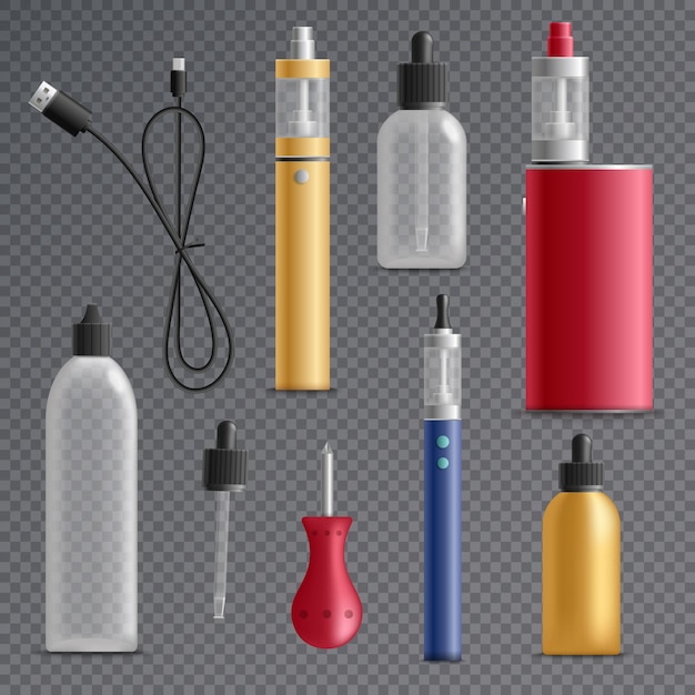 Free Vector electronic cigarette elements collection