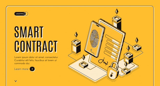 Electronic contract isometric banner