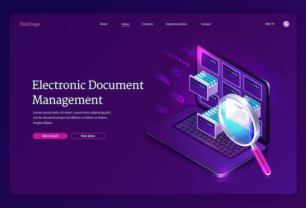 Electronic document management landing page