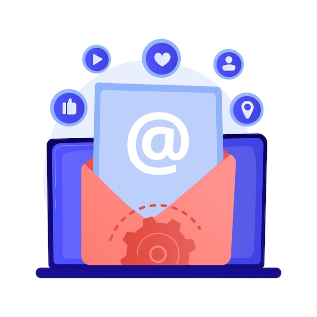 Free Vector electronic mail. receiving and sending e mails. exchanging messages by electronic device. internet connection, communication, correspondence concept illustration