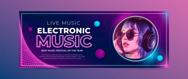 Electronic music event social media cover template