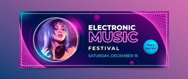 Electronic music event social media cover template