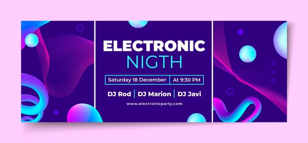 Electronic music event social media cover template