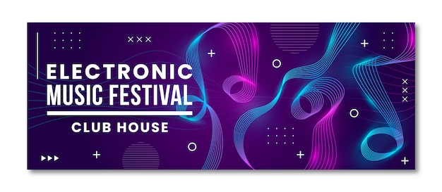 Electronic music event social media cover template