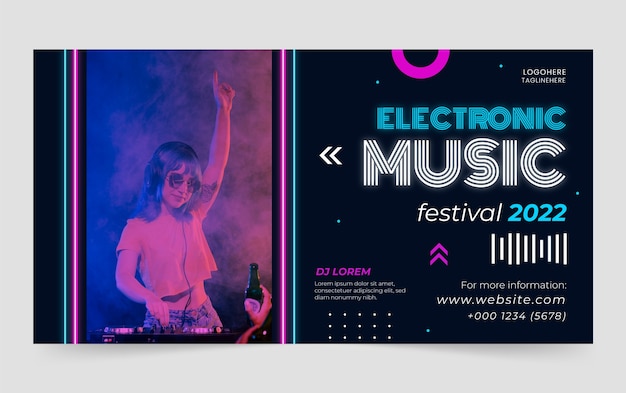 Free Vector electronic music event social media post template