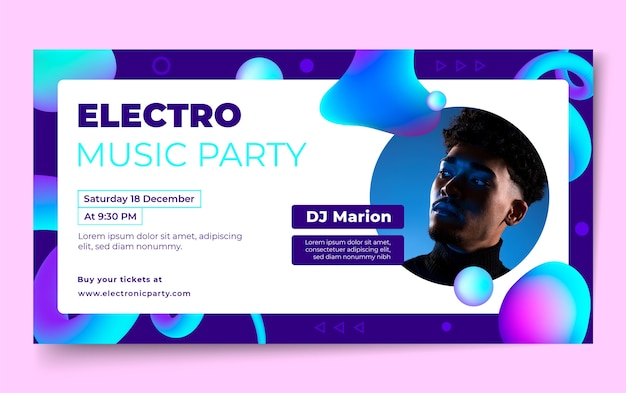 Electronic music event social media promo template