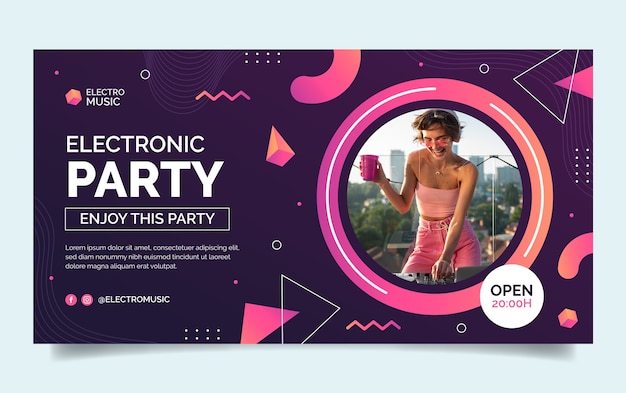 Electronic music event social media promo template