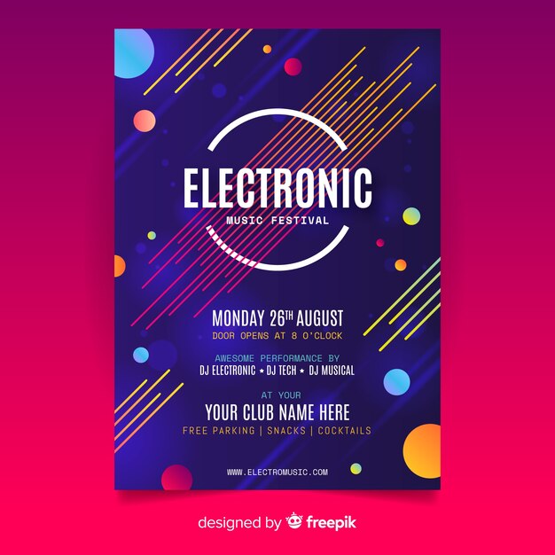 Electronic music festival poster template